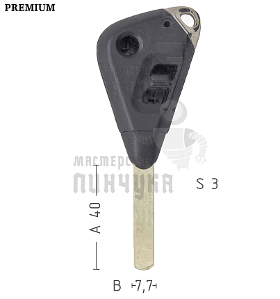 Корпус ключа SUB-2.P DAT17 SUB1P175 3 кнопки треугольный КНР