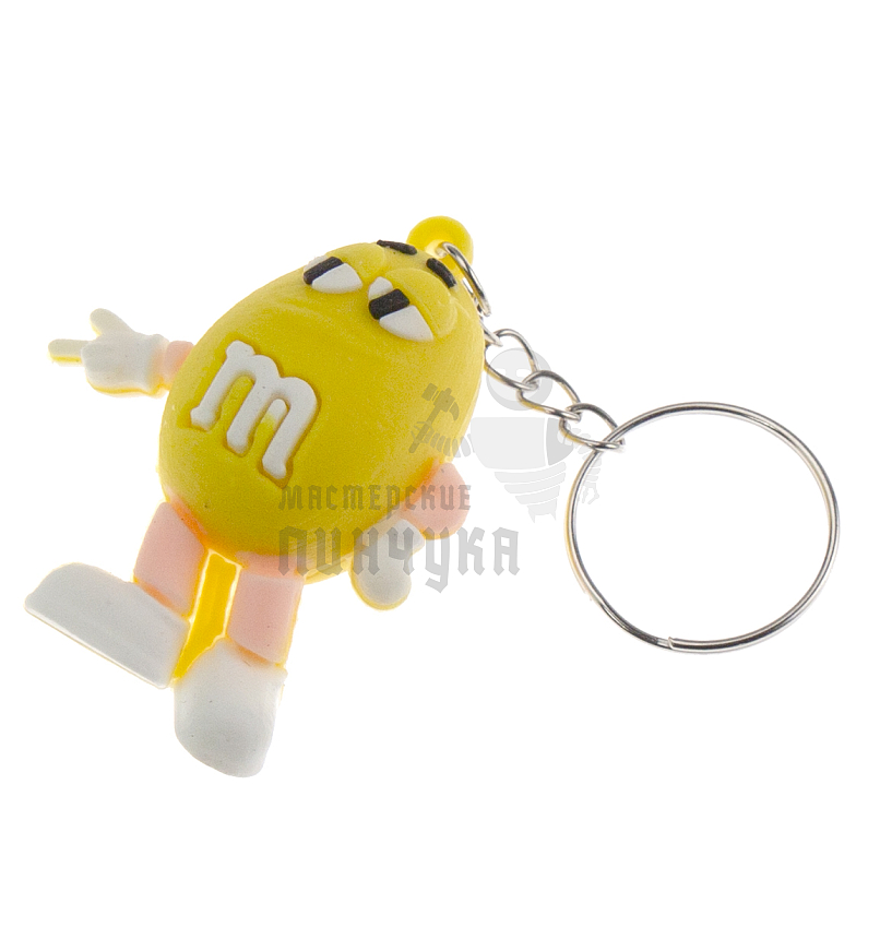 Брелок для ключей "M&M" цв.желтый с кольцом