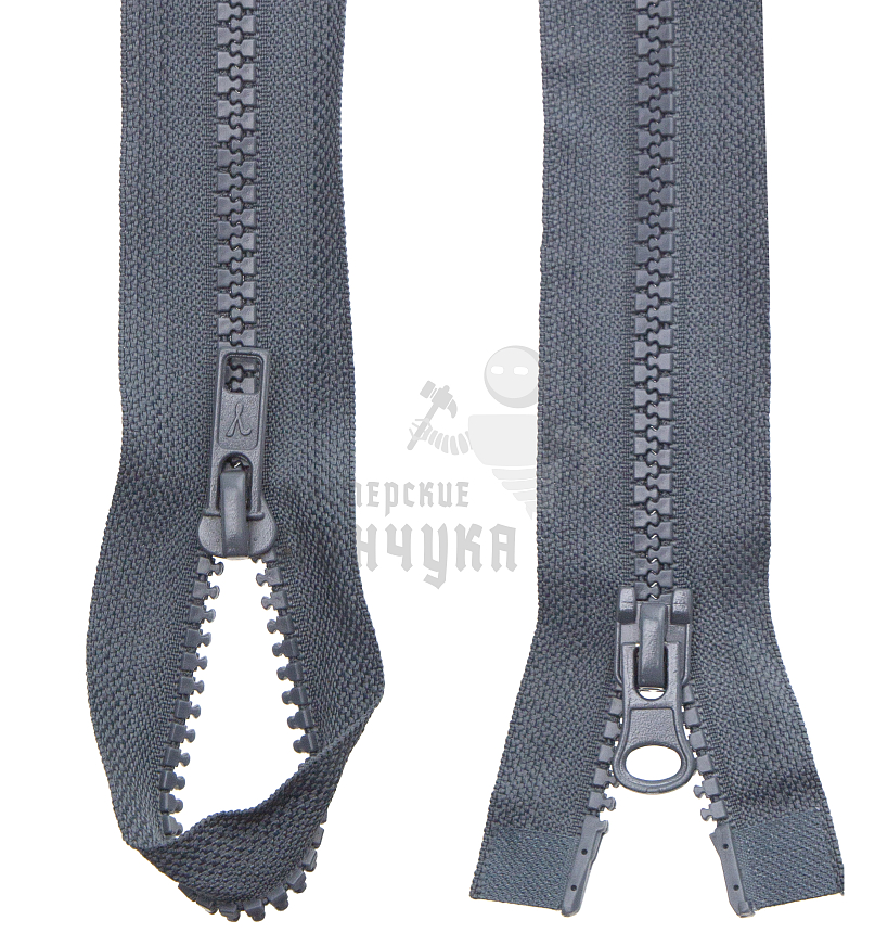 Молния Трактор "GAMMA" G3052 U 80 см Тип 5 разъёмная двухзамковая №309 т.серый (графит)