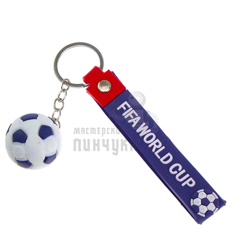 Брелок для ключей "Футбольный мяч" + ремешок, цв.фиолетовый