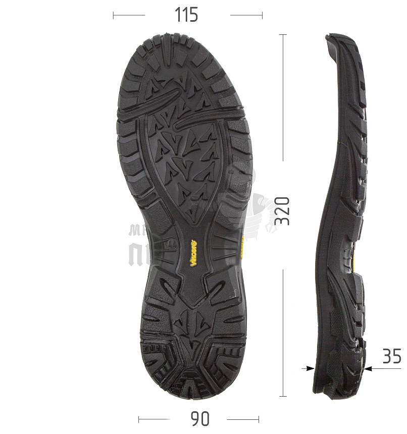 Подошва муж. "VINCERE", р.44, цв.ченый