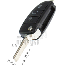 Корпус выкидного ключа  MLHU-HAA.P2 3 кнопки - Чертеж