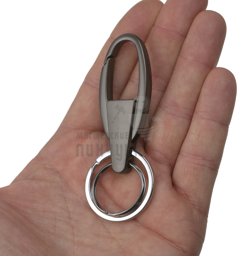 Карабин овальный с двумя кольцами для ключей