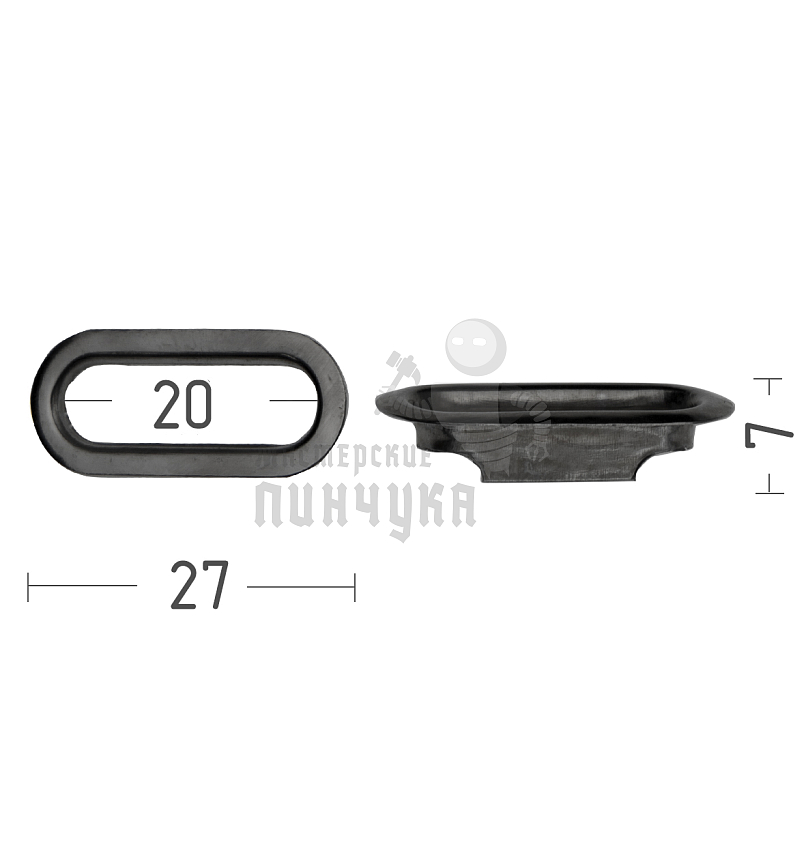 Люверсы овал 20мм сталь цв никель тем
