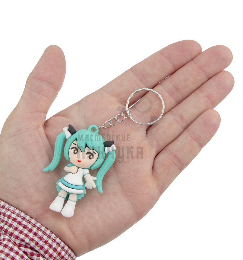 Брелок для ключей "Мику Хацунэ" цв. зеленый/белый