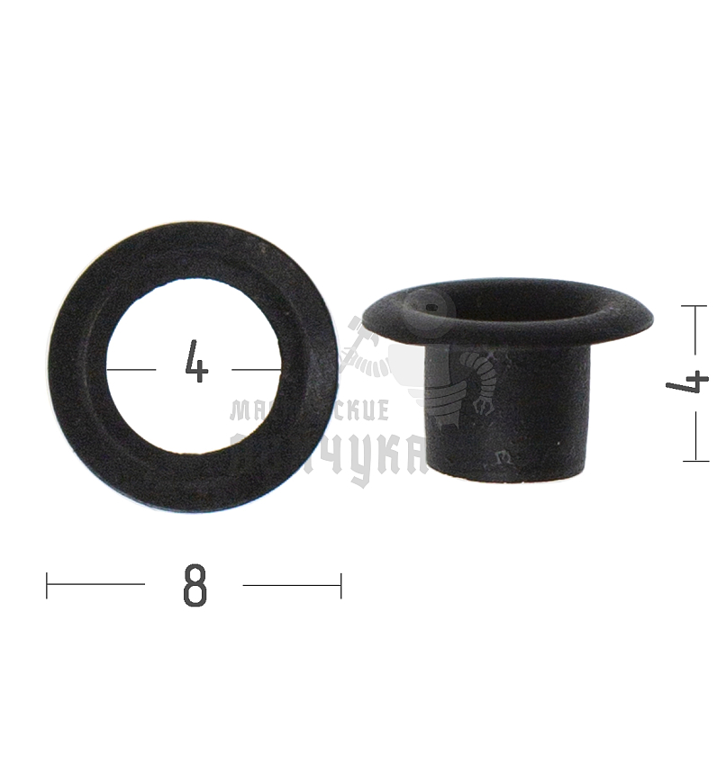 Люверсы №2, 4мм, сталь, цв. оксид