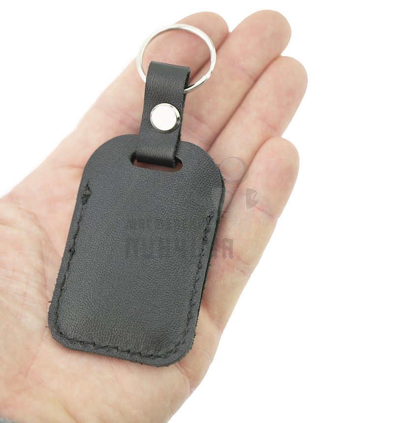 Чехол брелок для автомобильной сигнализации, прямоугольный, крепление на винте с кольцом, цв.черный