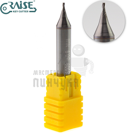 Вертик.фреза RAISE EW6009-3F ф0,9мм CARBIDE (ф0,9Х6Х40)								 - Чертеж