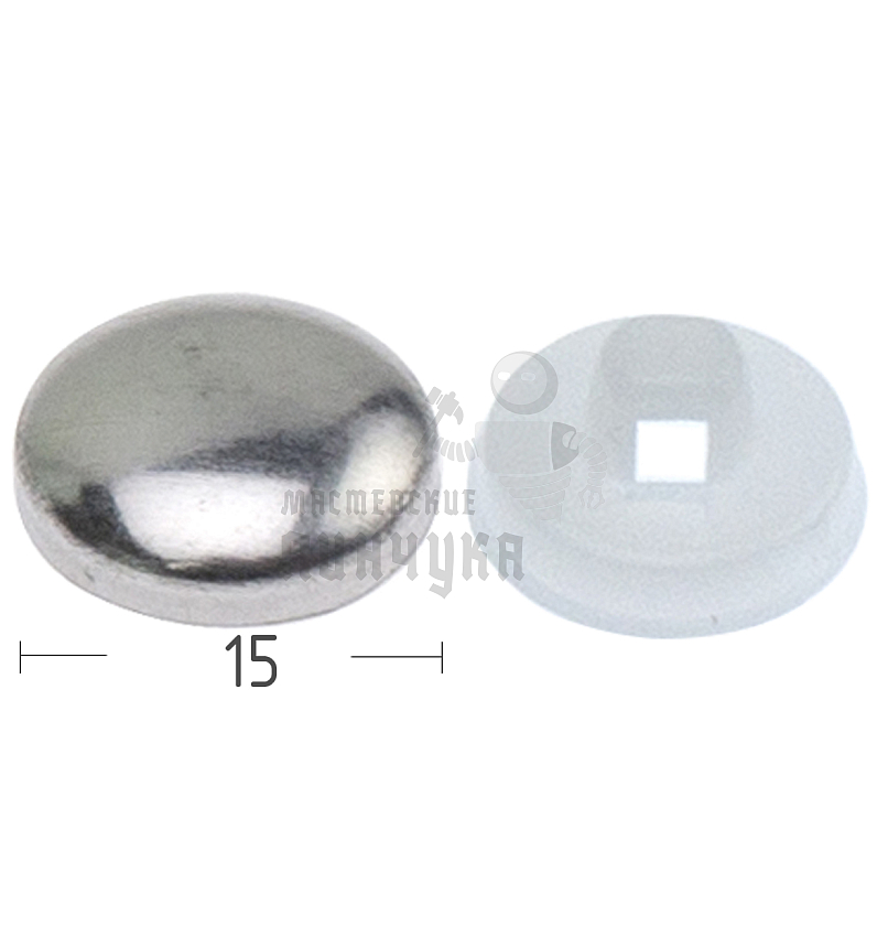Пуговица для обшивки, пластик, цв.белый, 15мм по 1000шт