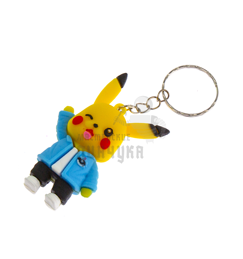 Брелок для ключей "Пикачу " голубой пиджак