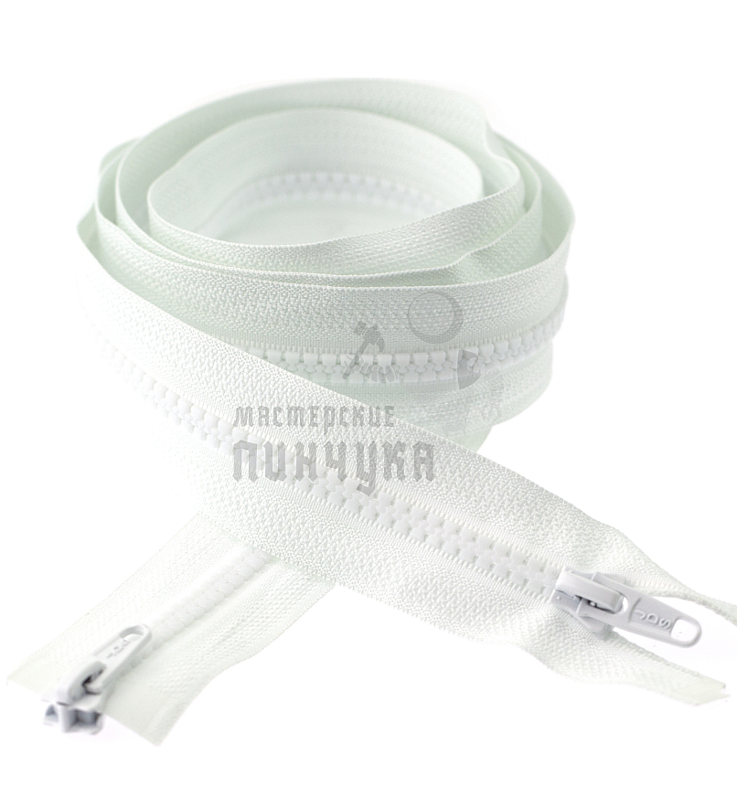 Молния Трактор "JUDSON", 120см, Тип-5, разъёмная двухзамковая, цв.белый