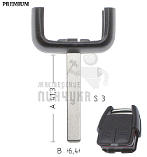 Лезвие TP00OP-11.TL2 HU100 T00HF66P рога(корот. ушки) КНР   OPEL - Чертеж