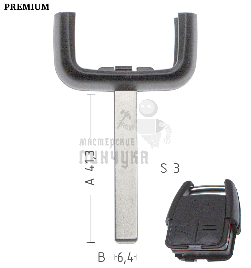 Лезвие TP00OP-11.TL2 HU100 T00HF66P рога(корот. ушки) КНР   OPEL