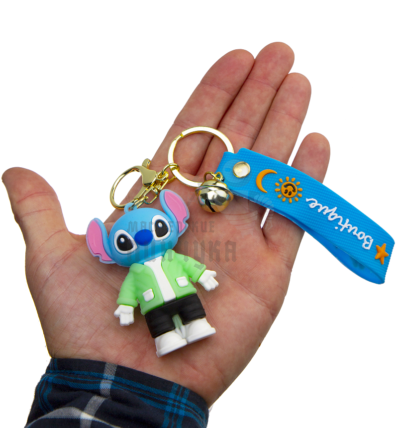 Брелок для ключей "Стич " колокольчик + карабин