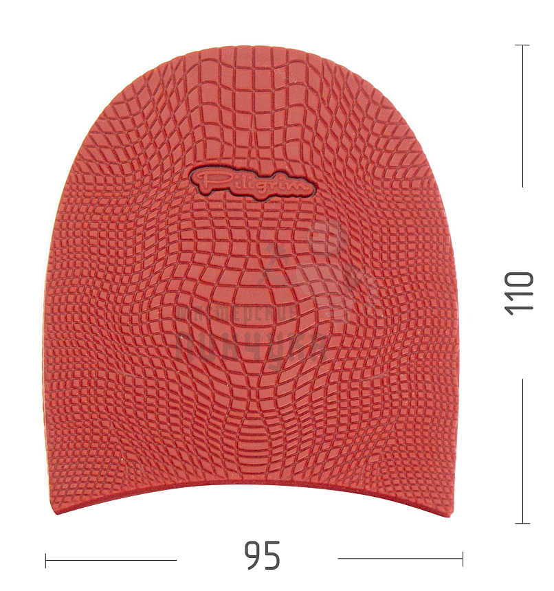Набойка Piligrim "Черепашка", разм. XL, 95x110x6,5мм, цв.красный