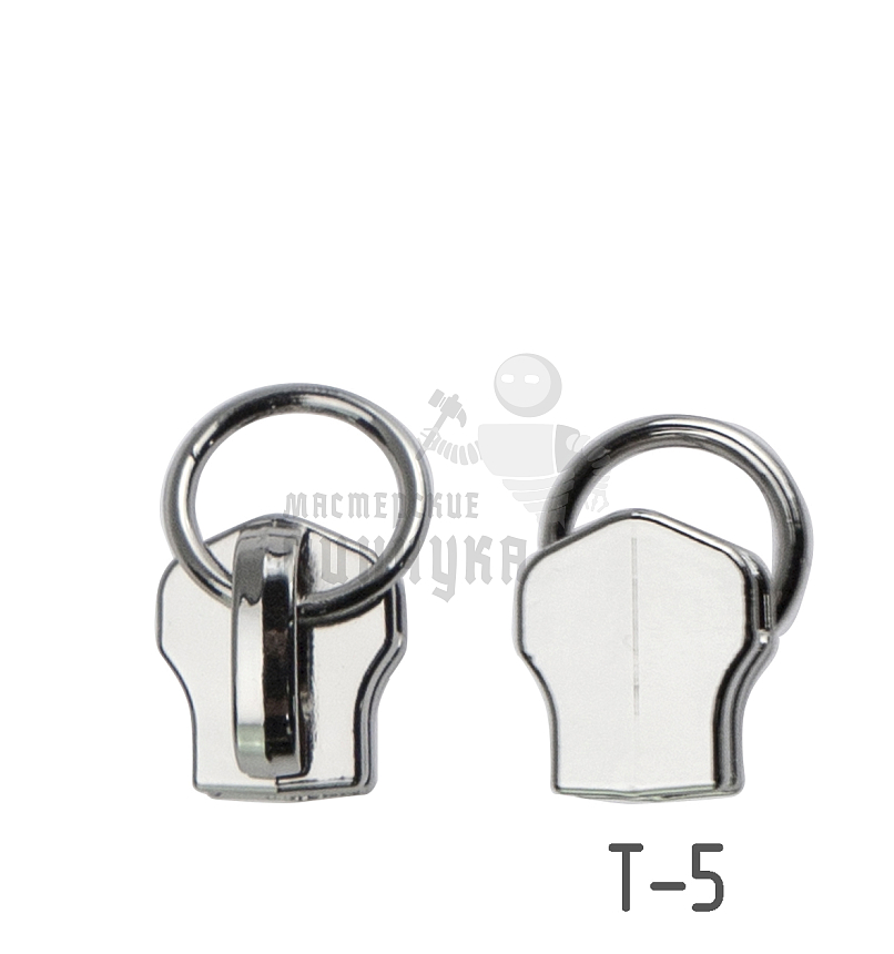 Бегунок сумочный Т5 "JX" (0157), металл, светлая гальваника