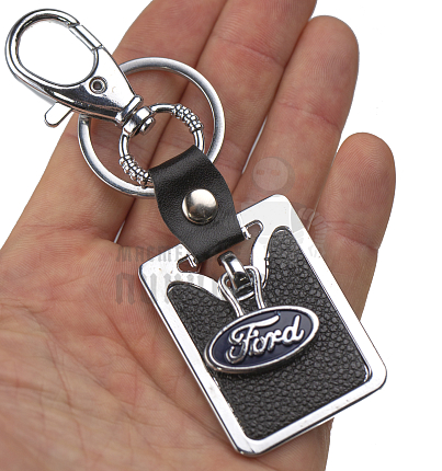 Авто карабин с кольцом для ключей FORD (рифленая)