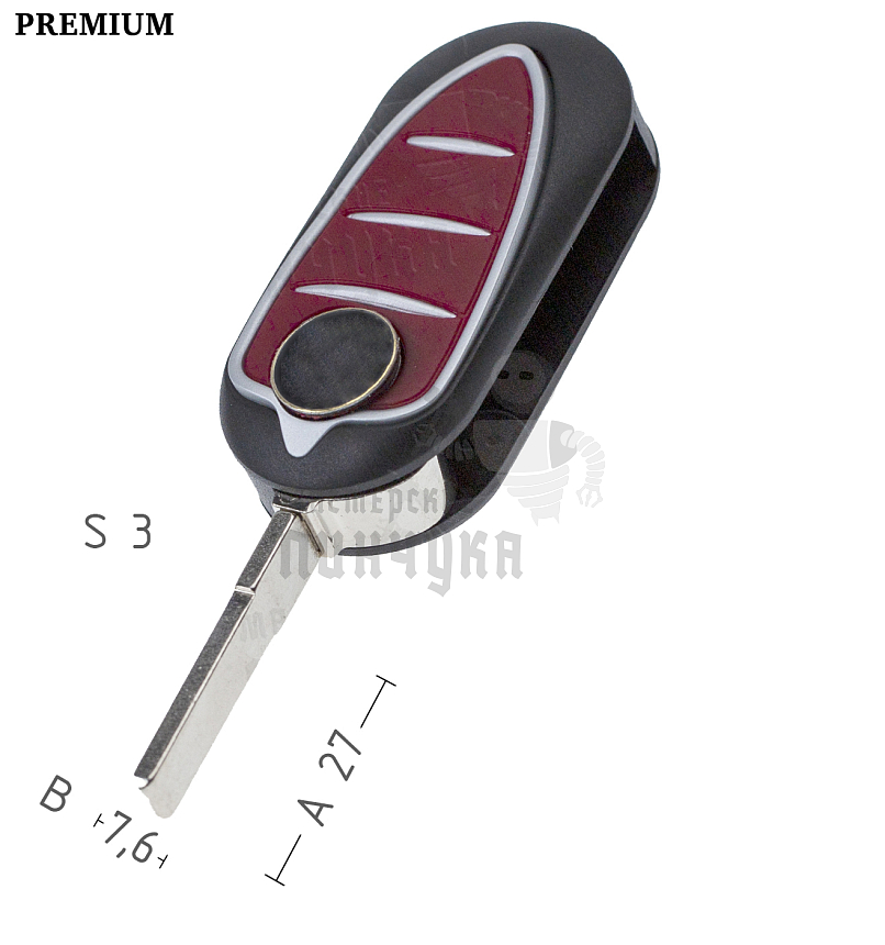 Корпус выкидного ключа FI-16 SIP22 GB18 3 кнопки КНР ///  ALFA ROMEO