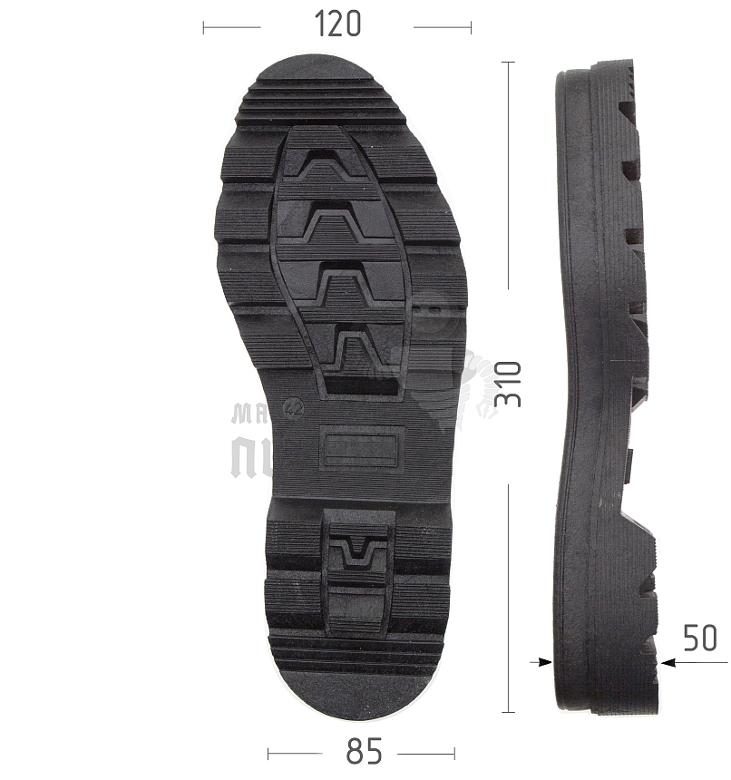 Подошва муж. Киров 115-М р. 42, цв. черный