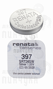 Батарейка часовая RENATA R397 SR726SW BL1 (1/10/100) - Чертеж