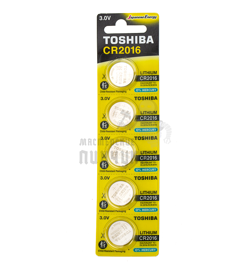 Батарейка Toshiba CR2016 BL5 (5/100/5000)