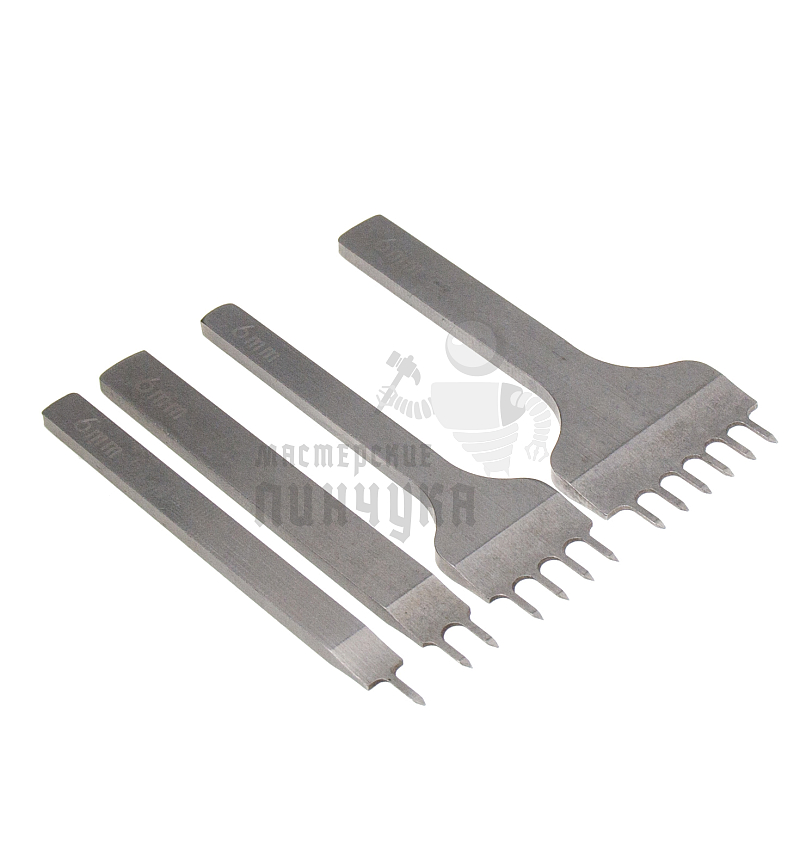 Пробойник строчный ромбовидный (шаг 6мм) (1+2+4+6) набор 4шт