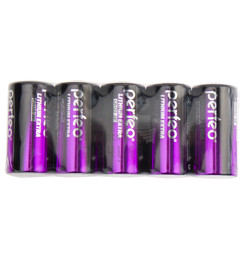 Батарейка Perfeo CR123 Shrink 5 Lithium Extra 3V (5/100/500)