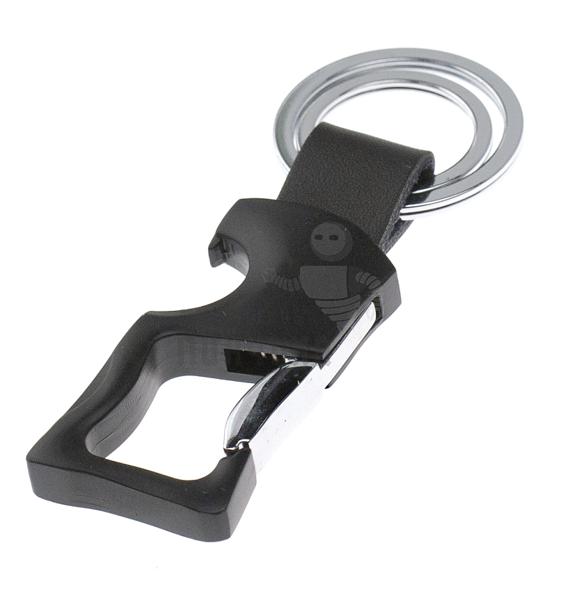Карабин с двумя кольцами для ключей и открывашкой