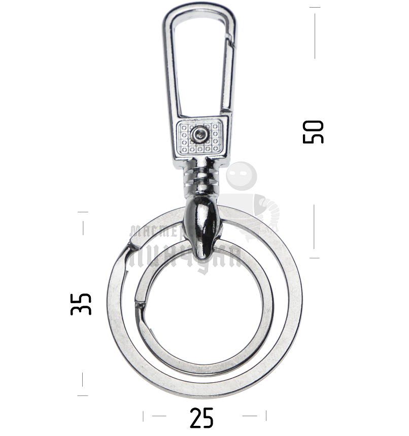Карабин с двумя кольцами для ключей