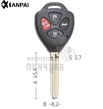Корпус  Toyota TOYO15P 3+1кн.(с красн.кн)корп.дист.кл. КНР - Чертеж