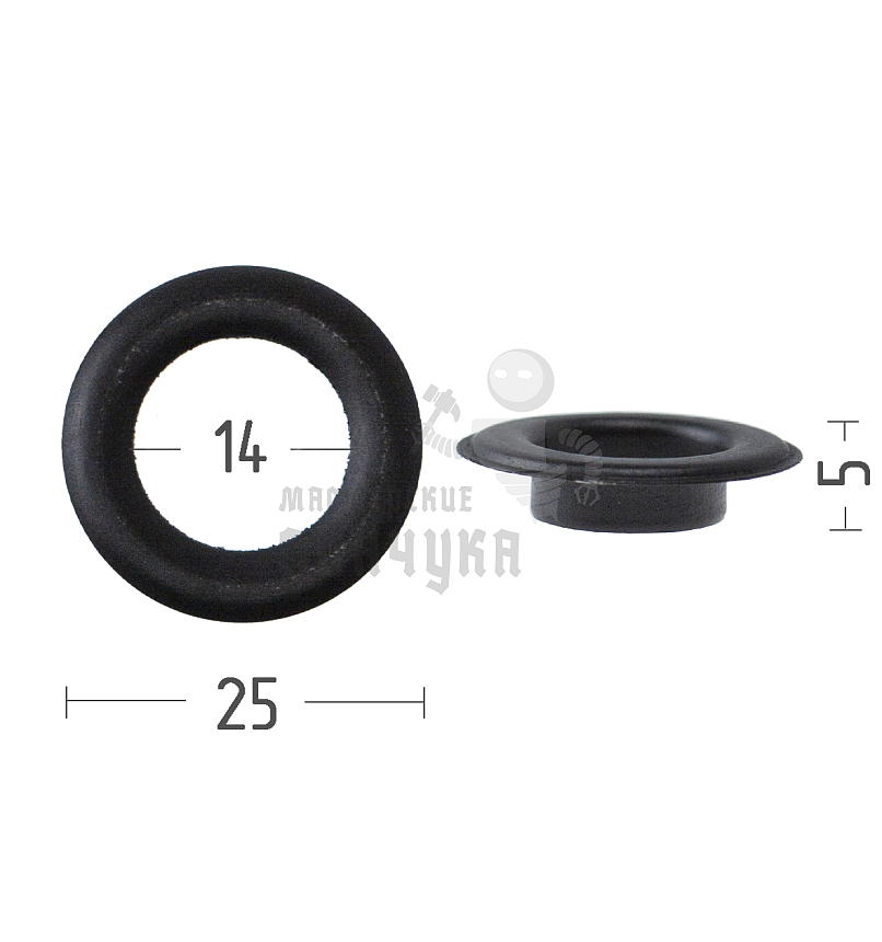 Люверсы №27, 14мм, сталь, цв. оксид.