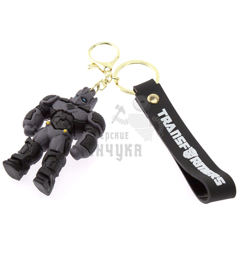Брелок для ключей "TRANSFORMERS", цв.черный/серый + карабин