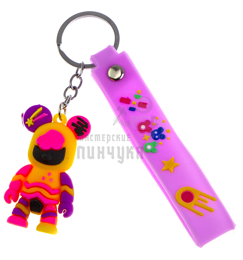 Брелок для ключей "Мишка Бербик" + ремешок, цв.желтый