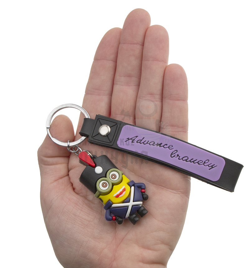 Брелок для ключей "Миньон" цв.фиолетовый с кольцом