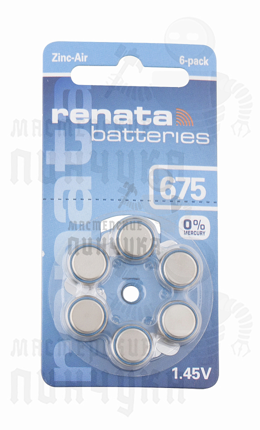 Батарейка RENATA ZA675 (6/60/300/3000)