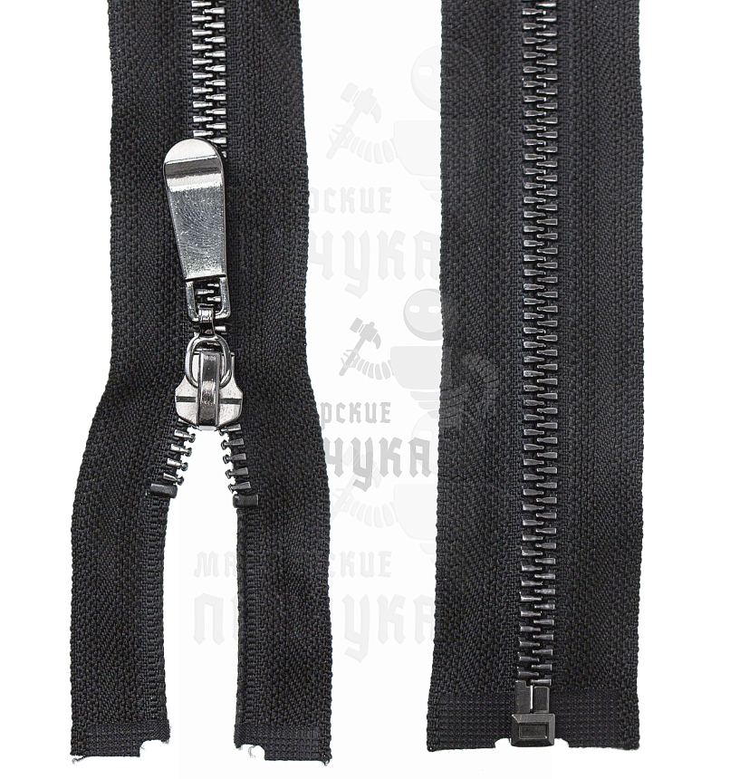 Молния тракторная, тип 5, 55см, цв. черный 322 / темный никель