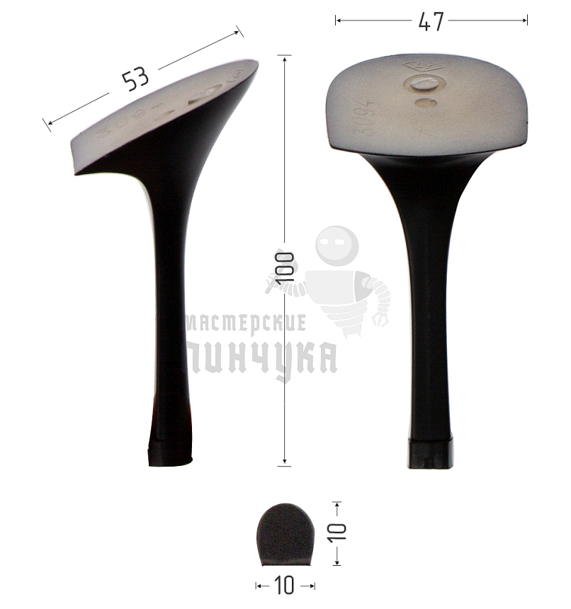 Каблуки ABS (3094) черн.мат. 9,5 см