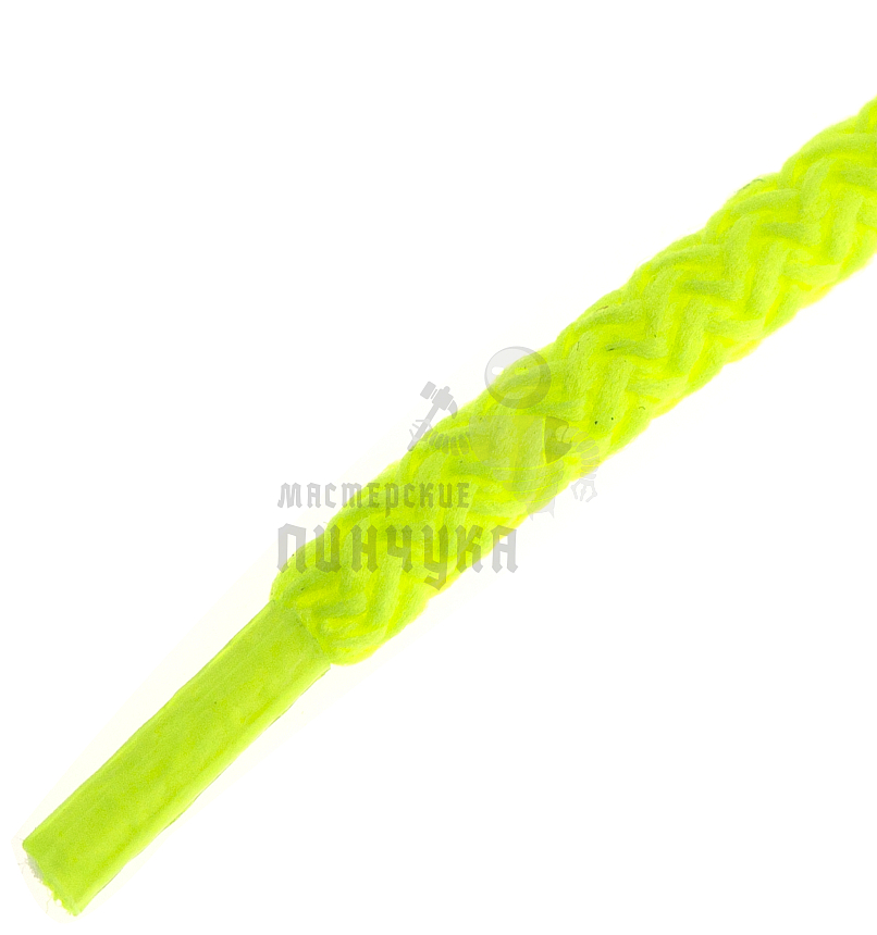 Шнурки круглые с наполнителем, 100см, цв.неон-желтый