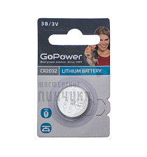 Батарейка GoPower CR2032 BL1 Lithium 3V (1/50/2000) - Чертеж