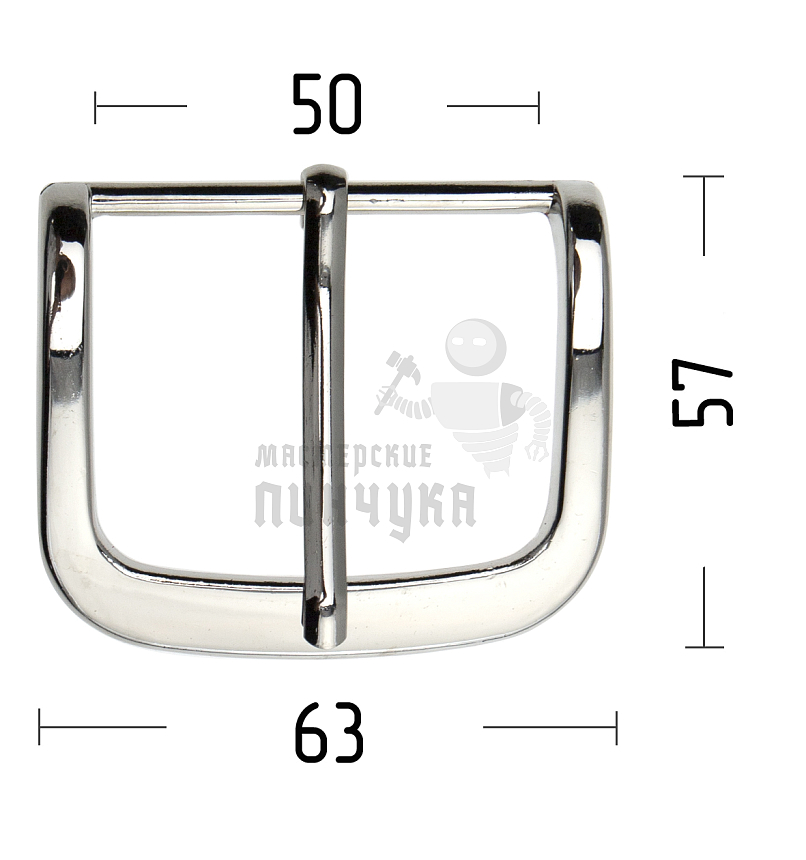 Пряжка металлическая ременная 50мм цв никель