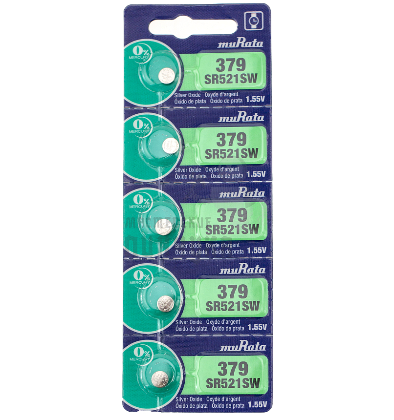 Батарейка muRata 379 SR521SW BL5 1.55V (5/100/500)