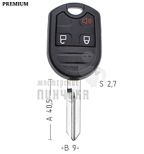 Корпус ключа FO38 2 кнопки + паника КНР   FORD - Чертеж
