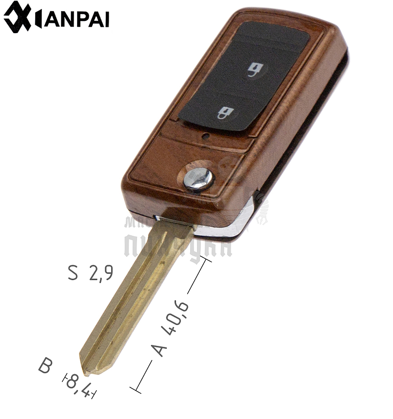 Корпус выкидного ключа HYN14 2 кнопки КНР   HYUNDAI