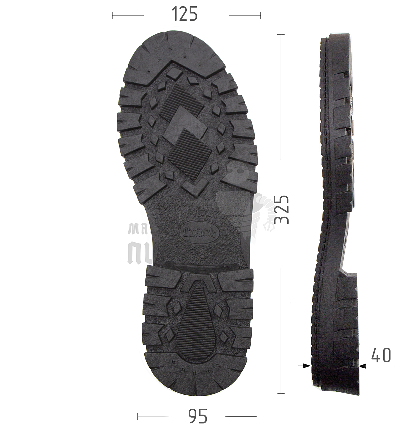 Подошва муж. "Track", Киров 33065-М р. 44, цв. черный