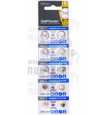 Батарейка GoPower G3/LR736/LR41/392A/192 BL10 Alkaline 1.5V (10/100/3600) - Чертеж