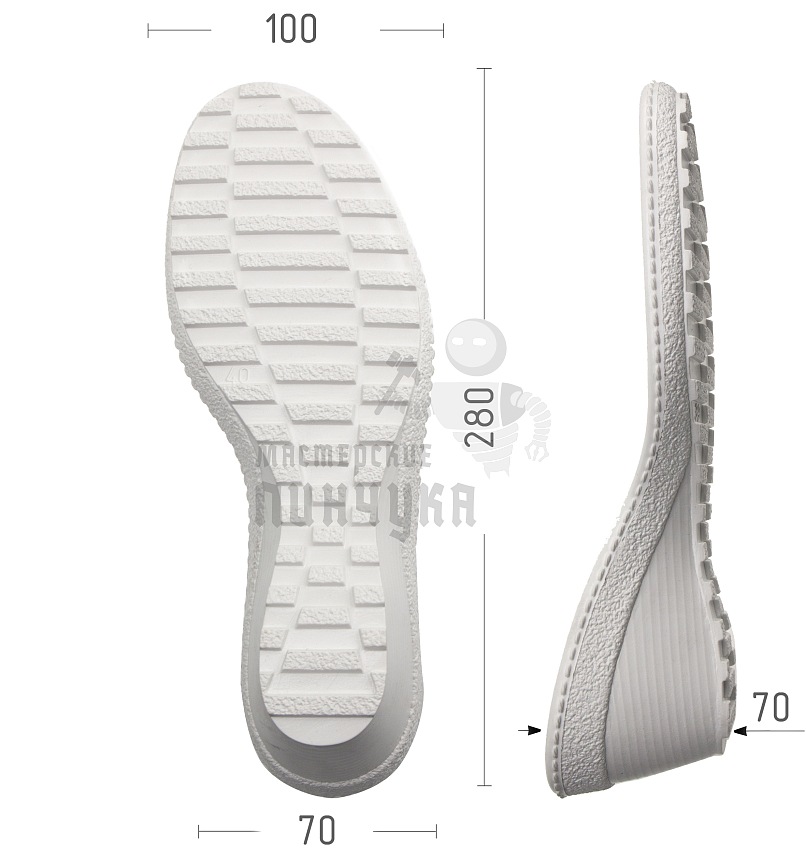 Подошва жен. Киров 80479 р. 40, цв. белый