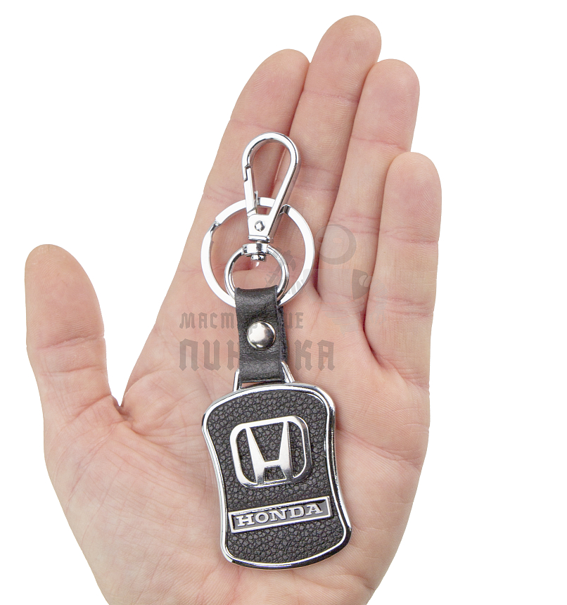 Авто карабин с кольцом для ключей HONDA Экокожа /