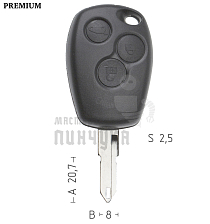 Корпус ключа NE38 NE73 NE79P49 3 кнопки RENAULT // КНР - Чертеж