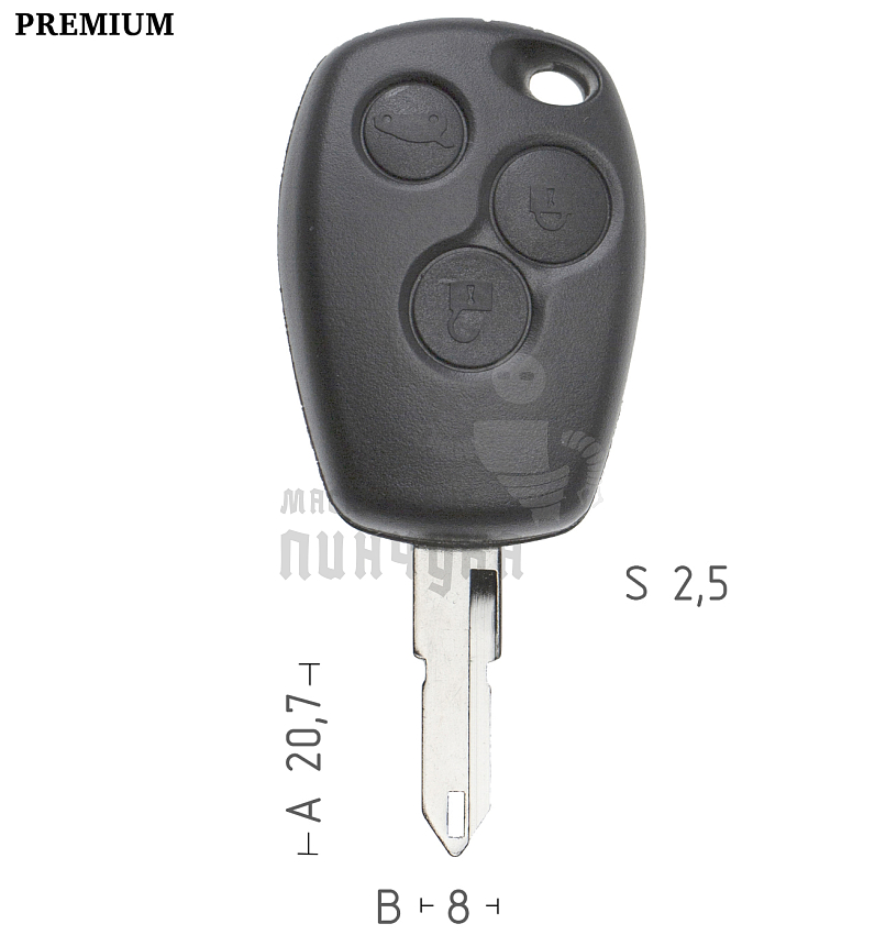 Корпус ключа NE38 NE73 NE79P49 3 кнопки RENAULT // КНР