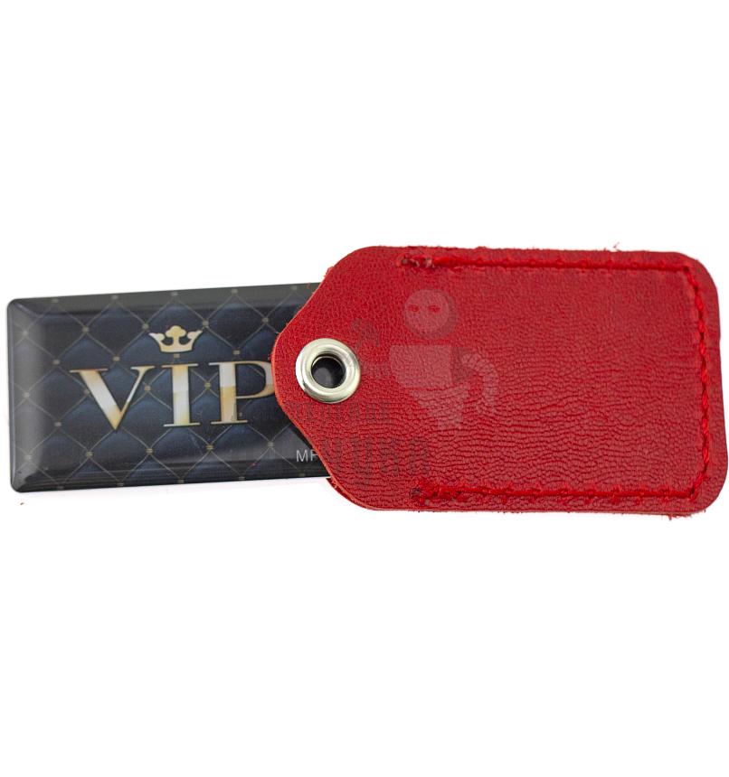 Чехол брелок прямоугольный с карабином, цв.красный 